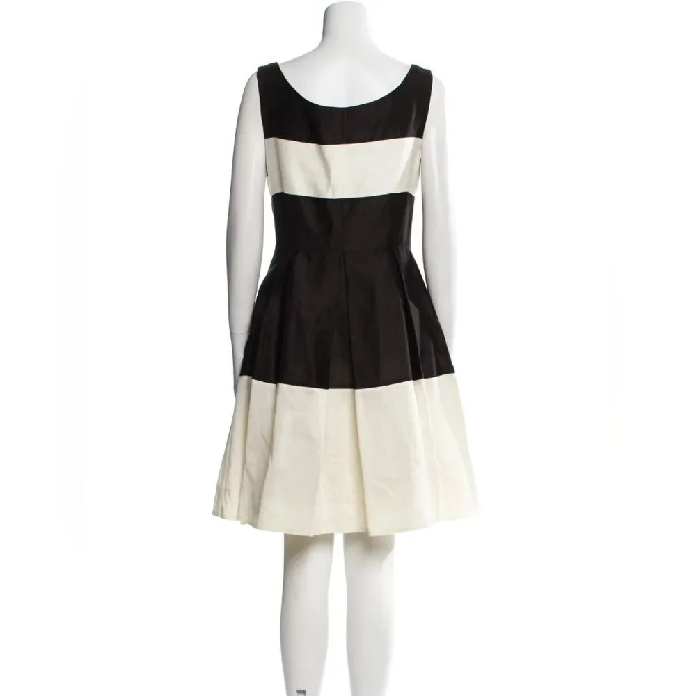 Kate Spade Designer Kayle Elegant Black and White Sleeveless Flare Dress 4